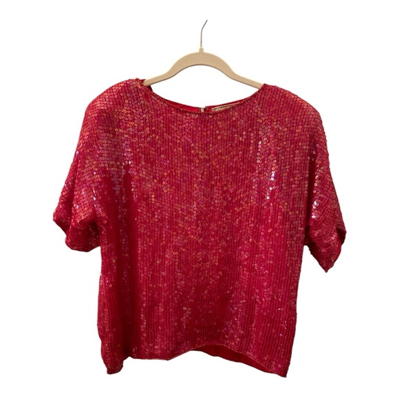 VTG Candlelight by Jainson's International 100% Silk  Red Dress 80s Glam Size M - Picture 2 of 11